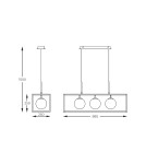 Pendant lamps over the island - Zuma Line PIRO BLACK MAT MD3115-3-3BT Pendant. - product 8