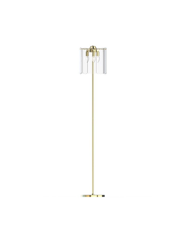 Glamour floor lamps - Zuma Line NIRA GOLD/ TRANSLATIVE GLASS ML3523-3-EGN FLOOR PLATE. - product kolory-swiatla.pl 1