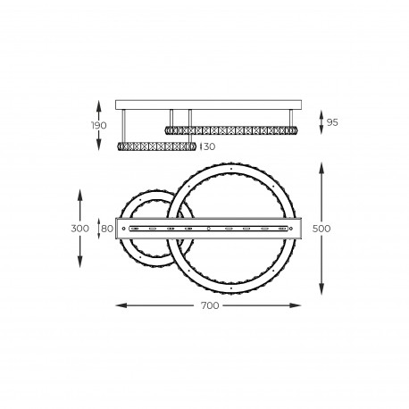 Zuma Line GIRONA CHROM MX3713-2-3CT SUFITOWA