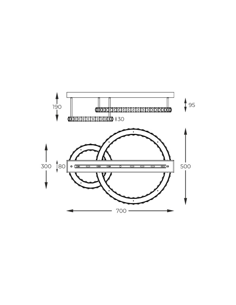 Ceiling lamps with crystals - Zuma Line GIRONA CHROM MX3713-2-3CT SUFFIT. - product kolory-swiatla.pl 5
