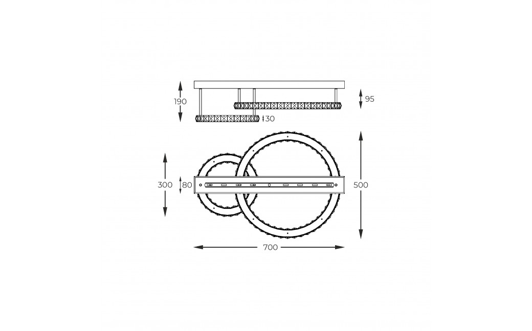 Zuma Line GIRONA CHROM MX3713-2-3CT SUFITOWA