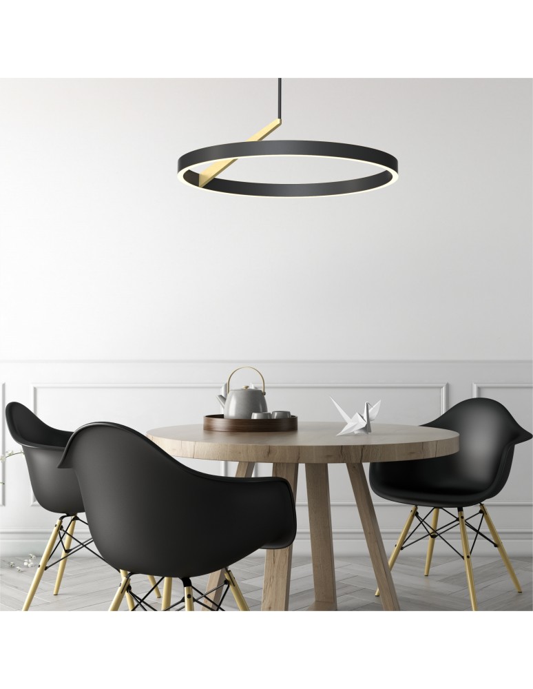 Pendant lamps circles - Zuma Line MALU BLACK/GOLD MD3689-1M-3BGT Pendant. - product kolory-swiatla.pl 5
