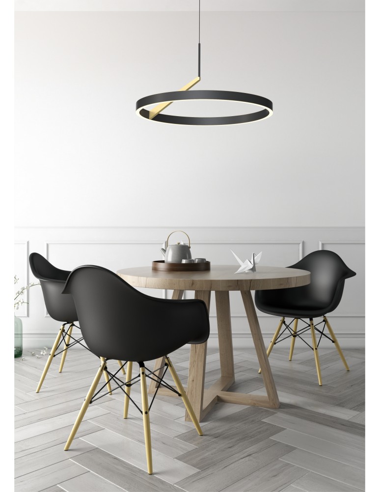Pendant lamps circles - Zuma Line MALU BLACK/GOLD MD3689-1M-3BGT Pendant. - product kolory-swiatla.pl 7