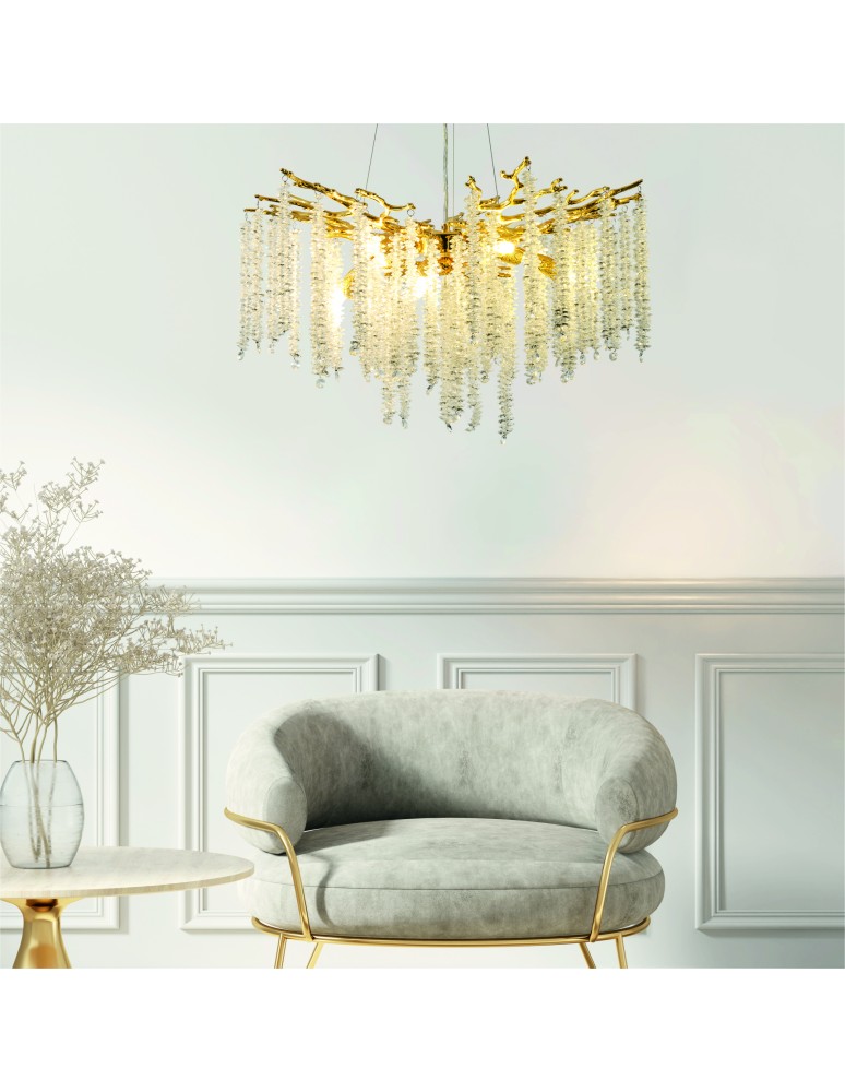 Glamour pendant lamps - Zuma Line DIJON GOLD MD3720-1-EGN Pendant. - product kolory-swiatla.pl 3