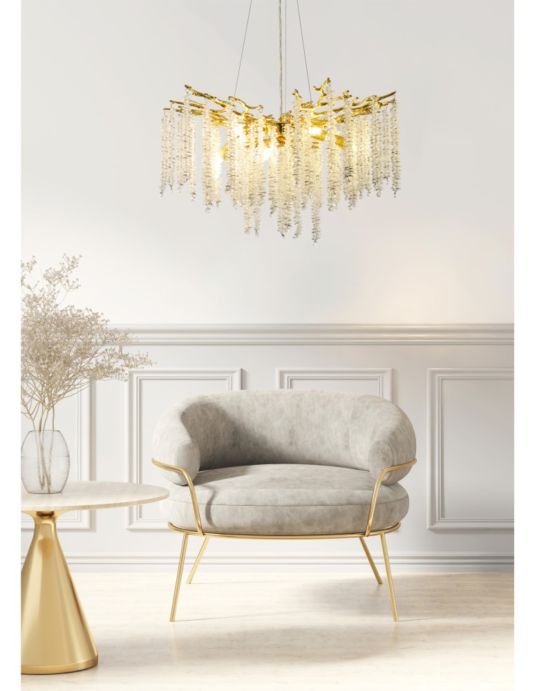 Glamour pendant lamps - Zuma Line DIJON GOLD MD3720-1-EGN Pendant. - product kolory-swiatla.pl 5