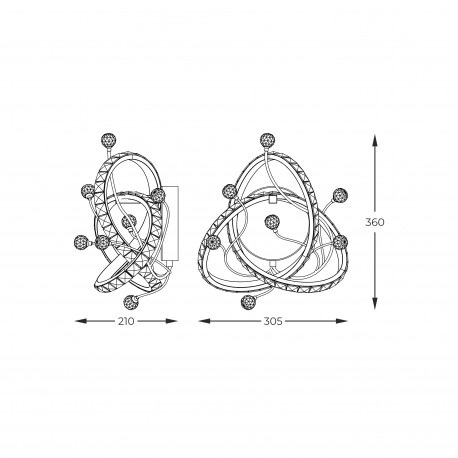 Zuma Line MAIA CZARNY CHROM MB3481-1-3BCT KINKIET