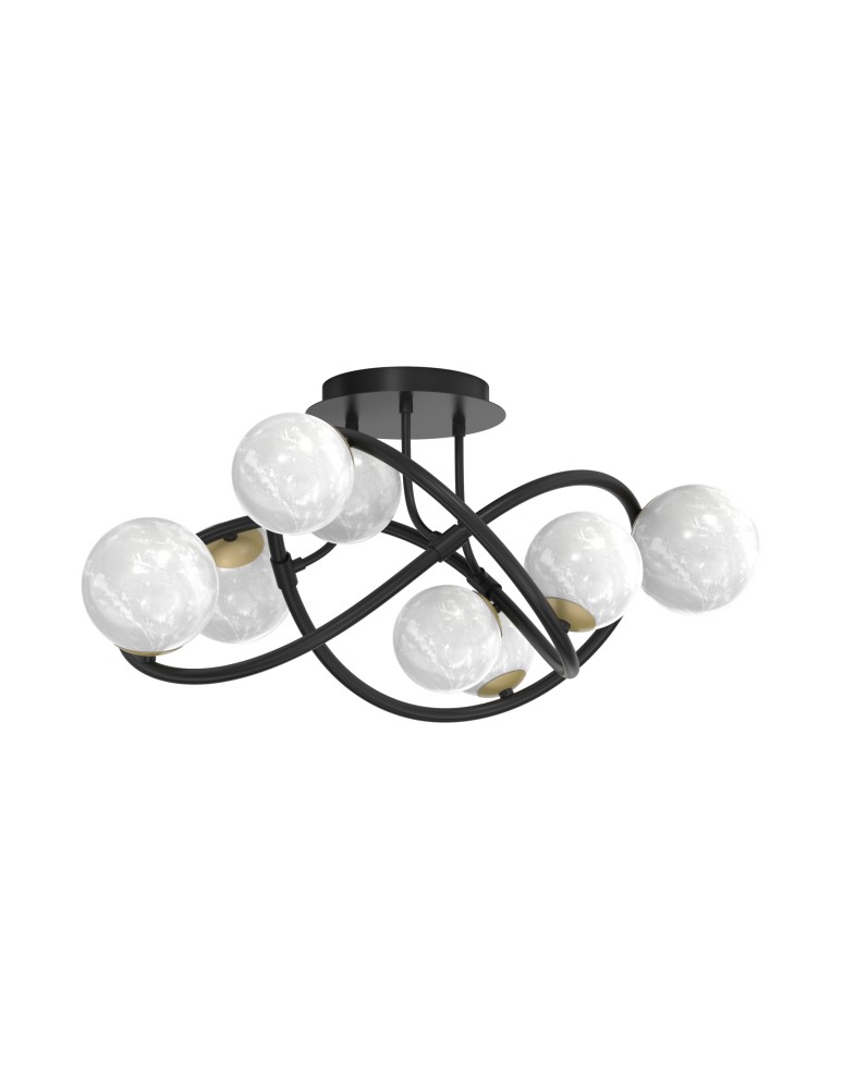 Ceiling lamps spheres - Zuma Line NISYRO BLACK/GOLD MAT MX4922-8-EBGN SUFFOLTAGE. - product kolory-swiatla.pl 1
