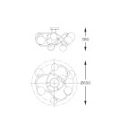 Ceiling lamps spheres - Zuma Line NISYRO BLACK/GOLD MAT MX4922-8-EBGN SUFFOLTAGE. - product 2