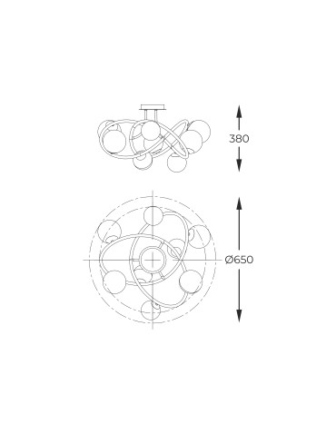 Zuma Line NISYRO CZARNY/ZŁOTY MAT MX4922-8-EBGN SUFITOWA - produkt 2