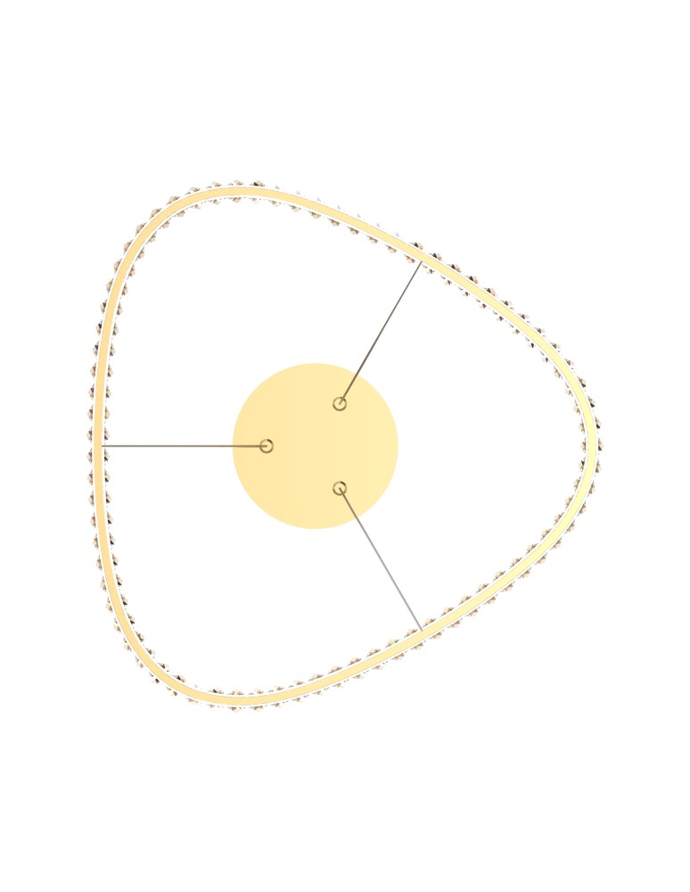 Glamour pendant lamps - Zuma Line ATHESA GOLD MD3169-1-3GT Pendant. - product kolory-swiatla.pl 4