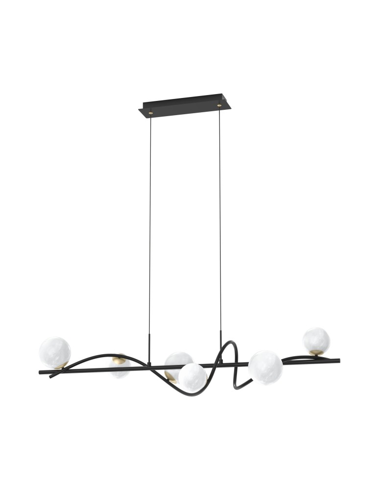 Pendant lamps over the island - Zuma Line NISYRO BLACK/GOLD MD3145-6-EBGN Pendant. - product kolory-swiatla.pl 1