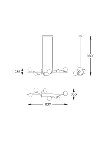 Zuma Line NISYRO BLACK/GOLD MD3145-6-EBGN Pendant. - product 2