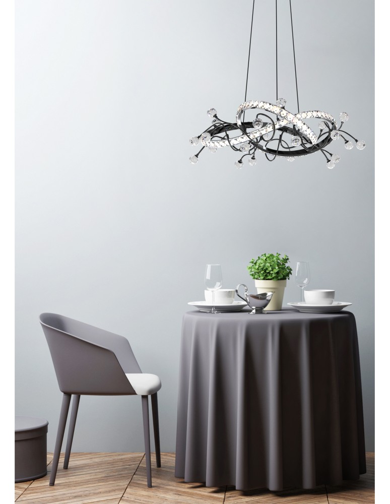 Glamour pendant lamps - Zuma Line MAIA BLACK CHROME MD3481-1S-3BCT Pendant. - product kolory-swiatla.pl 4