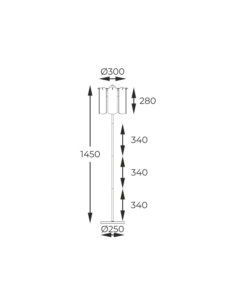 Glamour floor lamps - Zuma Line NIRA BLACK CHROME/DYMIONE GLASS ML3523-3-EBCN FLOOR PLATE - product kolory-swiatla.pl 3