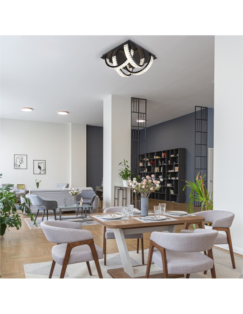 Ceiling lamps with crystals - Zuma Line TULA BLACK CHROME MX3274-4-3BCT SUSPENSION SURFACE. - product kolory-swiatla.pl 4