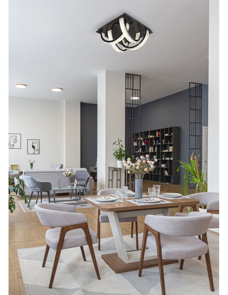 Ceiling lamps with crystals - Zuma Line TULA BLACK CHROME MX3274-4-3BCT SUSPENSION SURFACE. - product kolory-swiatla.pl 6