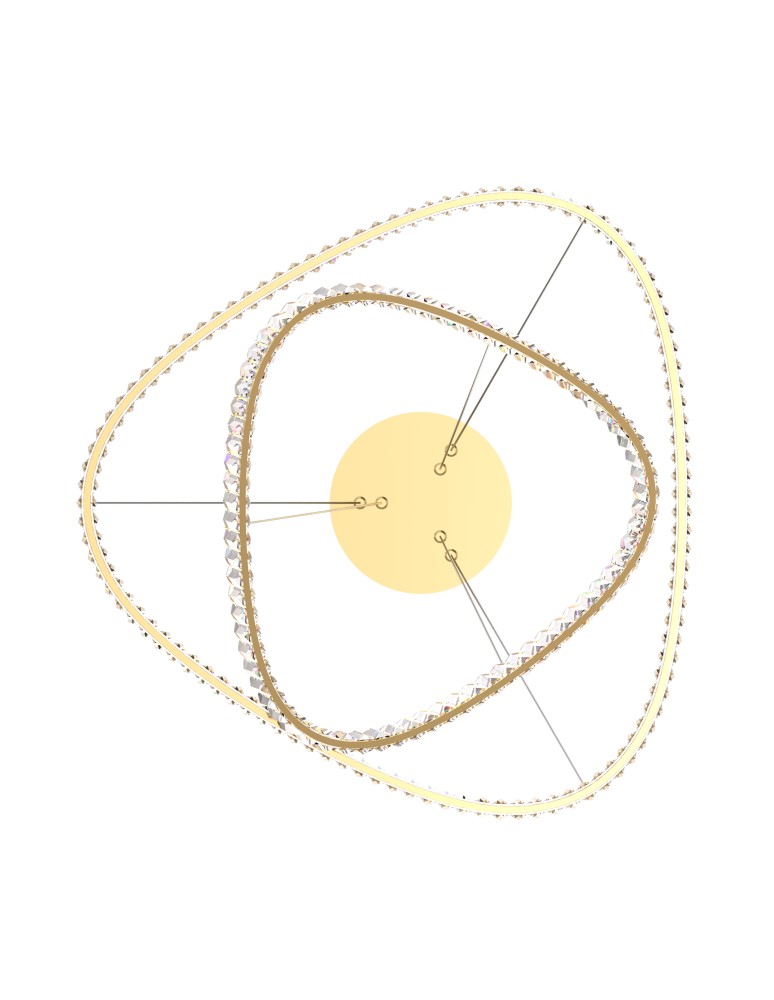 Glamour pendant lamps - Zuma Line ATHESA GOLD MD3169-2-3GT Pendant. - product kolory-swiatla.pl 4