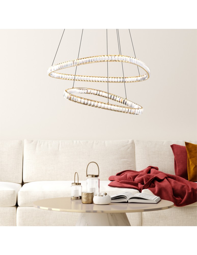 Glamour pendant lamps - Zuma Line ATHESA GOLD MD3169-2-3GT Pendant. - product kolory-swiatla.pl 5