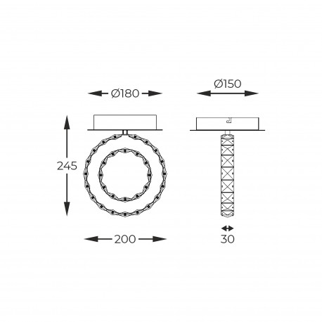 Zuma Line GIRONA CHROM MX3713-1-3CT SUFITOWA