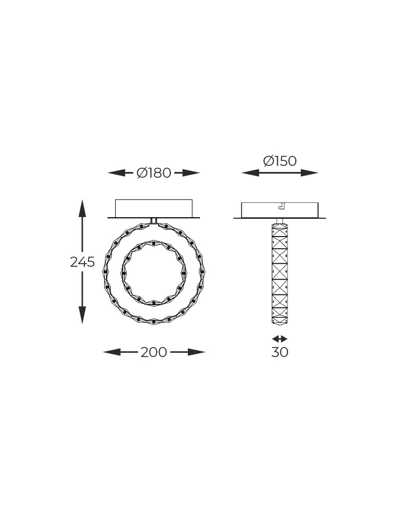 Ceiling lamps with crystals - Zuma Line GIRONA CHROM MX3713-1-3CT SUFFOLTAGE. - product kolory-swiatla.pl 7