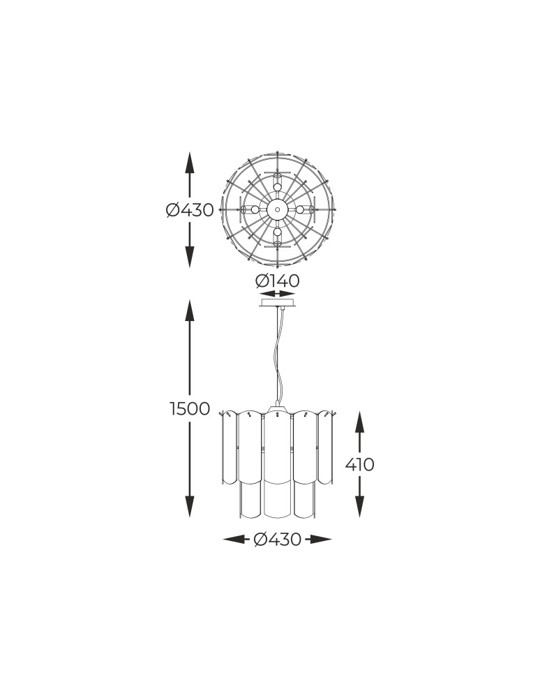Glamour pendant lamps - Zuma Line NIRA GOLD/DARK GLASS MD3523-8M-EGN Pendant. - product kolory-swiatla.pl 4