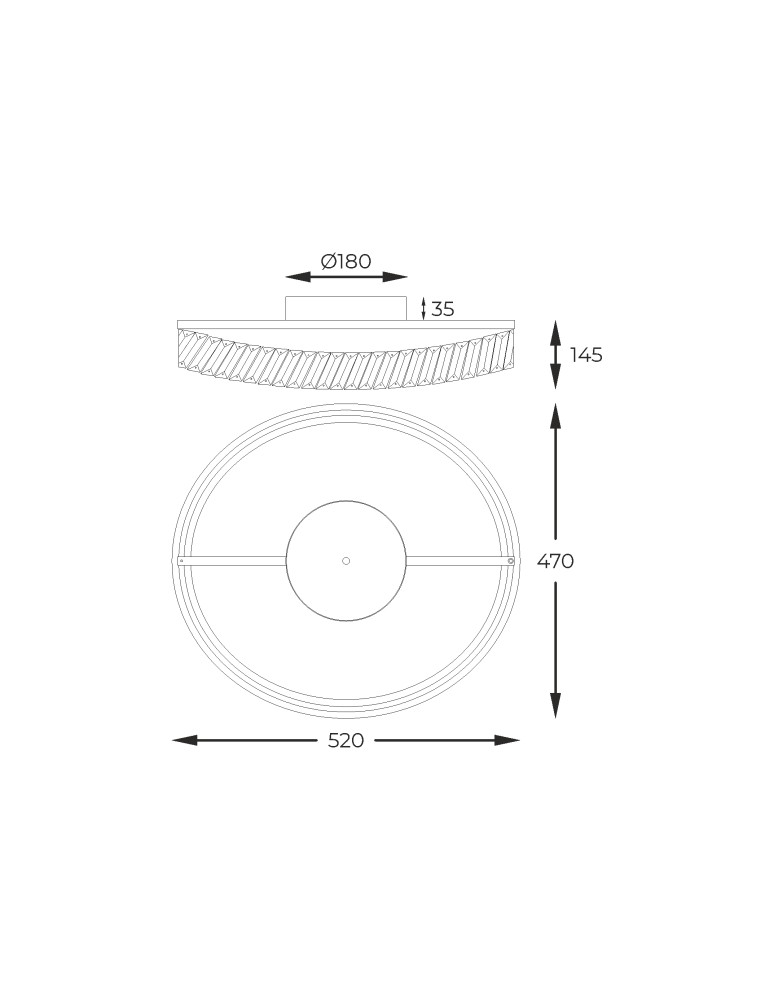 Ceiling lamps with crystals - Zuma Line GANO GOLD MX3317-1-3GT SUFFOLTAGE - product kolory-swiatla.pl 5