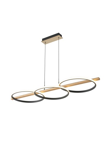 Zuma Line ALMERIA BLACK/NATURAL WOOD MD3913-3-3BWLT Pendant.