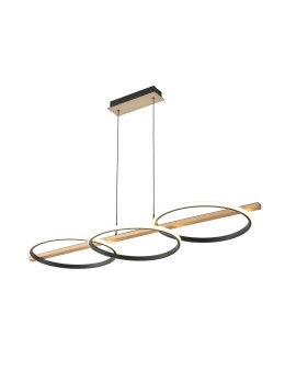 Zuma Line ALMERIA CZARNY/NATURALNE DREWNO MD3913-3-3BWLT WISZĄCA