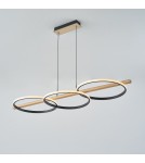 Pendant lamps over the island - Zuma Line ALMERIA BLACK/NATURAL WOOD MD3913-3-3BWLT Pendant. - product 3