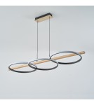 Pendant lamps over the island - Zuma Line ALMERIA BLACK/NATURAL WOOD MD3913-3-3BWLT Pendant. - product 4