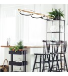 Pendant lamps over the island - Zuma Line ALMERIA BLACK/NATURAL WOOD MD3913-3-3BWLT Pendant. - product 5