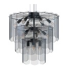 Glamour pendant lamps - Zuma Line NIRA BLACK CHROME/DYMIONE GLASS MD3523-14L-EBCN Pendant. - product 2