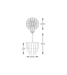 Glamour pendant lamps - Zuma Line NIRA BLACK CHROME/DYMIONE GLASS MD3523-14L-EBCN Pendant. - product 5