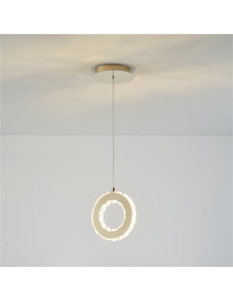 Single pendant lamps - Zuma Line GIRONA GOLD MD3713-1-3GT Pendant. - product kolory-swiatla.pl 8