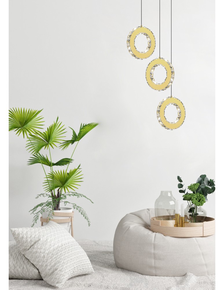 Single pendant lamps - Zuma Line GIRONA GOLD MD3713-1-3GT Pendant. - product kolory-swiatla.pl 10