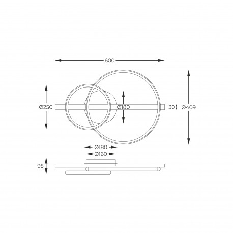 Zuma Line ALMERIA CZARNY/NATURALNE DREWNO MX3913-2-3BWLT SUFITOWA