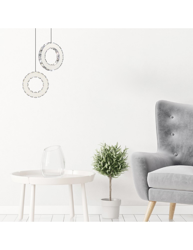 Single pendant lamps - Zuma Line GIRONA CHROM MD3713-1-3CT Pendant. - product kolory-swiatla.pl 7