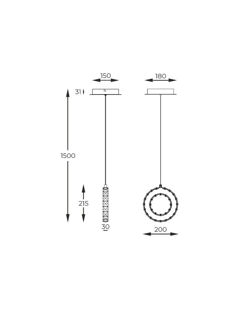 Single pendant lamps - Zuma Line GIRONA CHROM MD3713-1-3CT Pendant. - product kolory-swiatla.pl 9