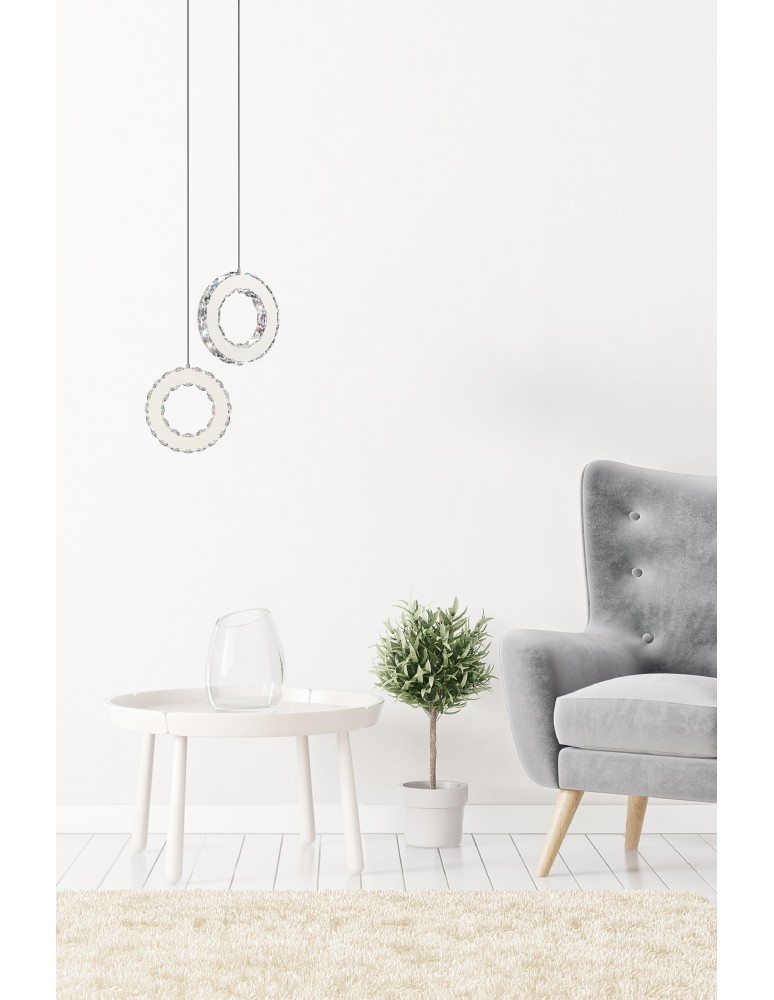 Single pendant lamps - Zuma Line GIRONA CHROM MD3713-1-3CT Pendant. - product kolory-swiatla.pl 10