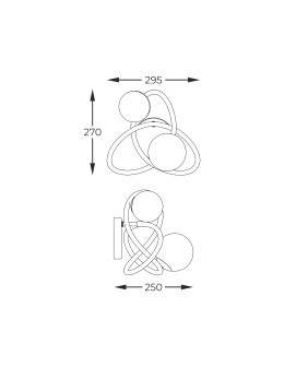 Zuma Line NISYRO CZARNY/ZŁOTY MAT MB4922-2-EBGN KINKIET - produkt 2