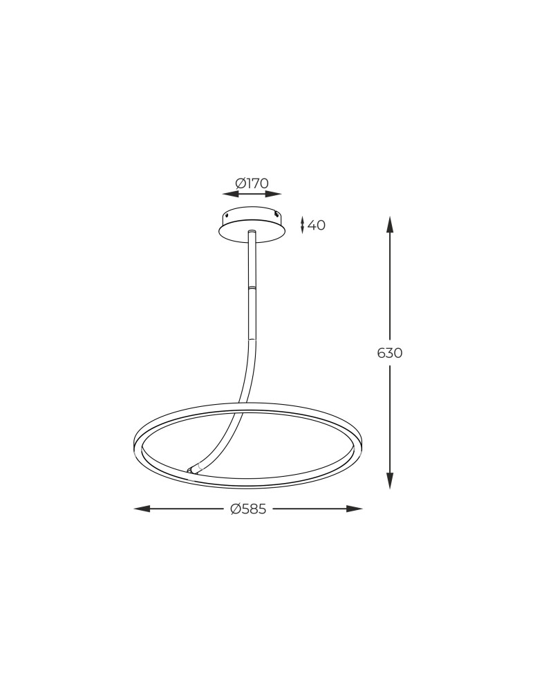 Ring ceiling lamps - Zuma Line CORIT BLACK E82907-01 SUFFIT. - product kolory-swiatla.pl 3