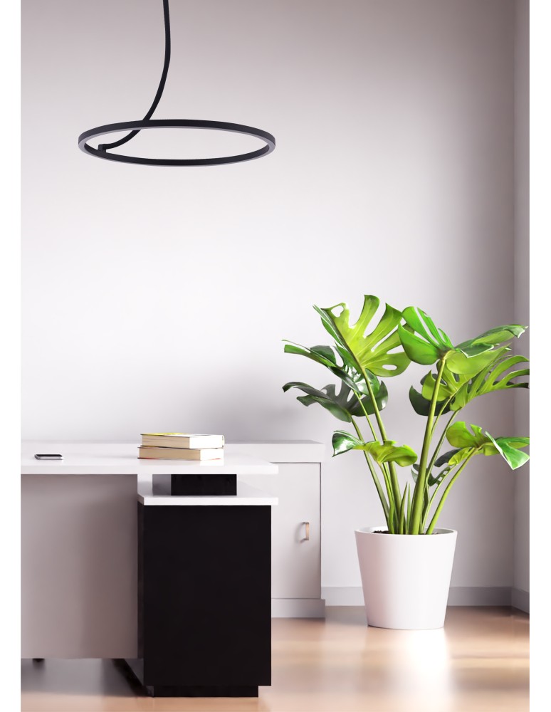 Ring ceiling lamps - Zuma Line CORIT BLACK E82907-01 SUFFIT. - product kolory-swiatla.pl 4