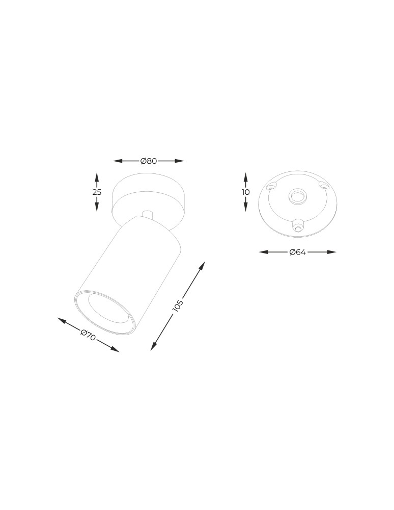 Adjustable ceiling lamps - spots - Zuma Line TORE BLACK TLS006-BK SPOT - product kolory-swiatla.pl 3