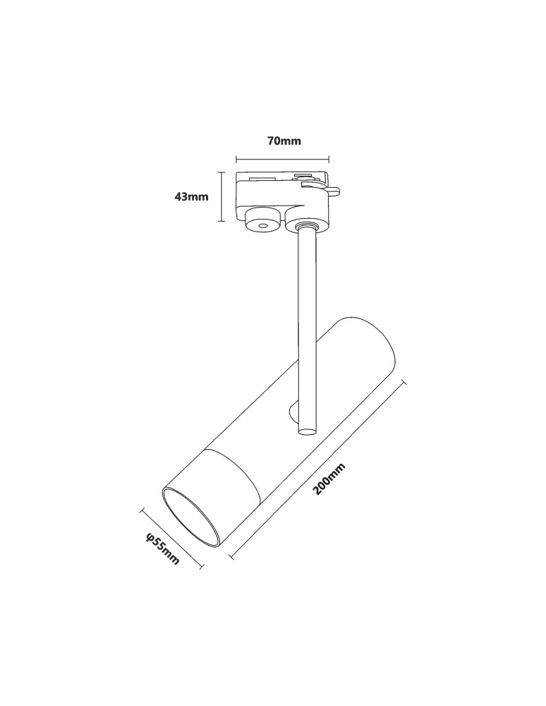 Lamps for 3-phase busbars - Zuma Line LISA BLACK TLS004-BK RAILS - product kolory-swiatla.pl 2