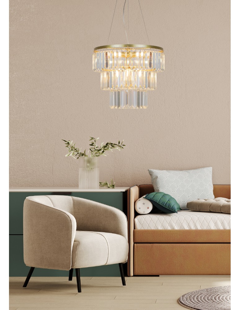 Glamour pendant lamps - Zuma Line TIFANNY GOLD/DARK P17127-4-1GD Pendant. - product kolory-swiatla.pl 5