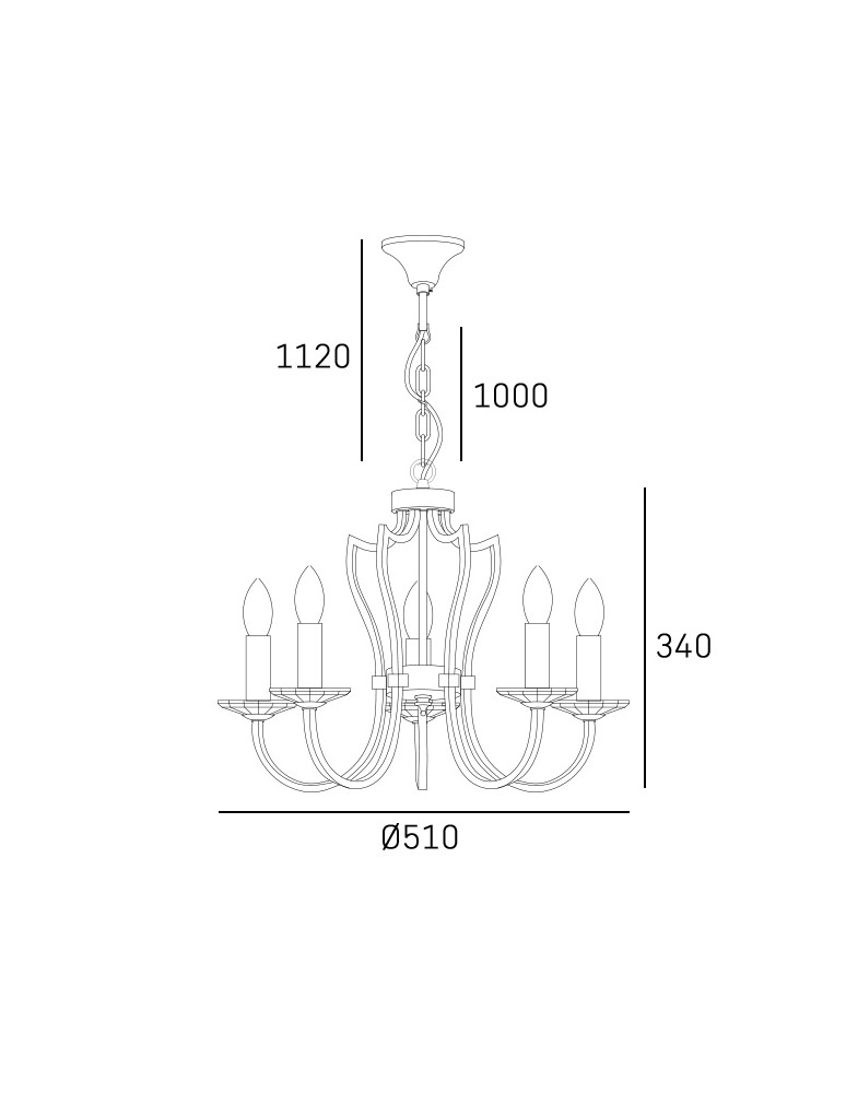 Chandelier with lampshade - CosmoLight RIGA pendant lamp P05762CH-WH - product kolory-swiatla.pl 3