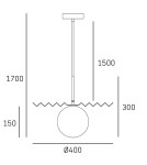 Single pendant lamps - CosmoLight MARBELLA P01432AU pendant lamp. - product 2