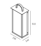 Outdoor wall lamps - CosmoLight Wall lamp MALIBU W02548BK. - product 3