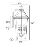 Outdoor wall lamps - CosmoLight Wall lamp ZURICH W03616BK - product 3