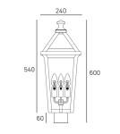 Standing garden lamps - CosmoLight ZURICH garden pillar F03647BK - product 3